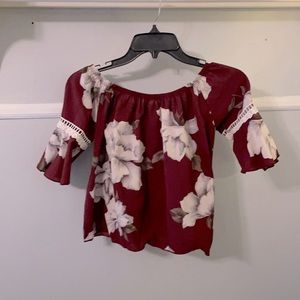 Off the shoulder floral top with lace